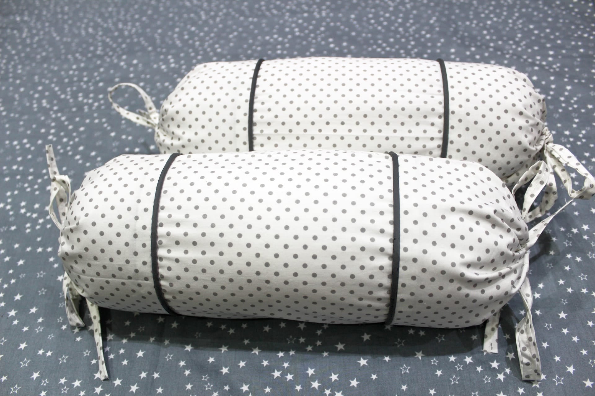 MELANGE 100% Cotton Baby Bolster Cover (with Bolster Insert), White