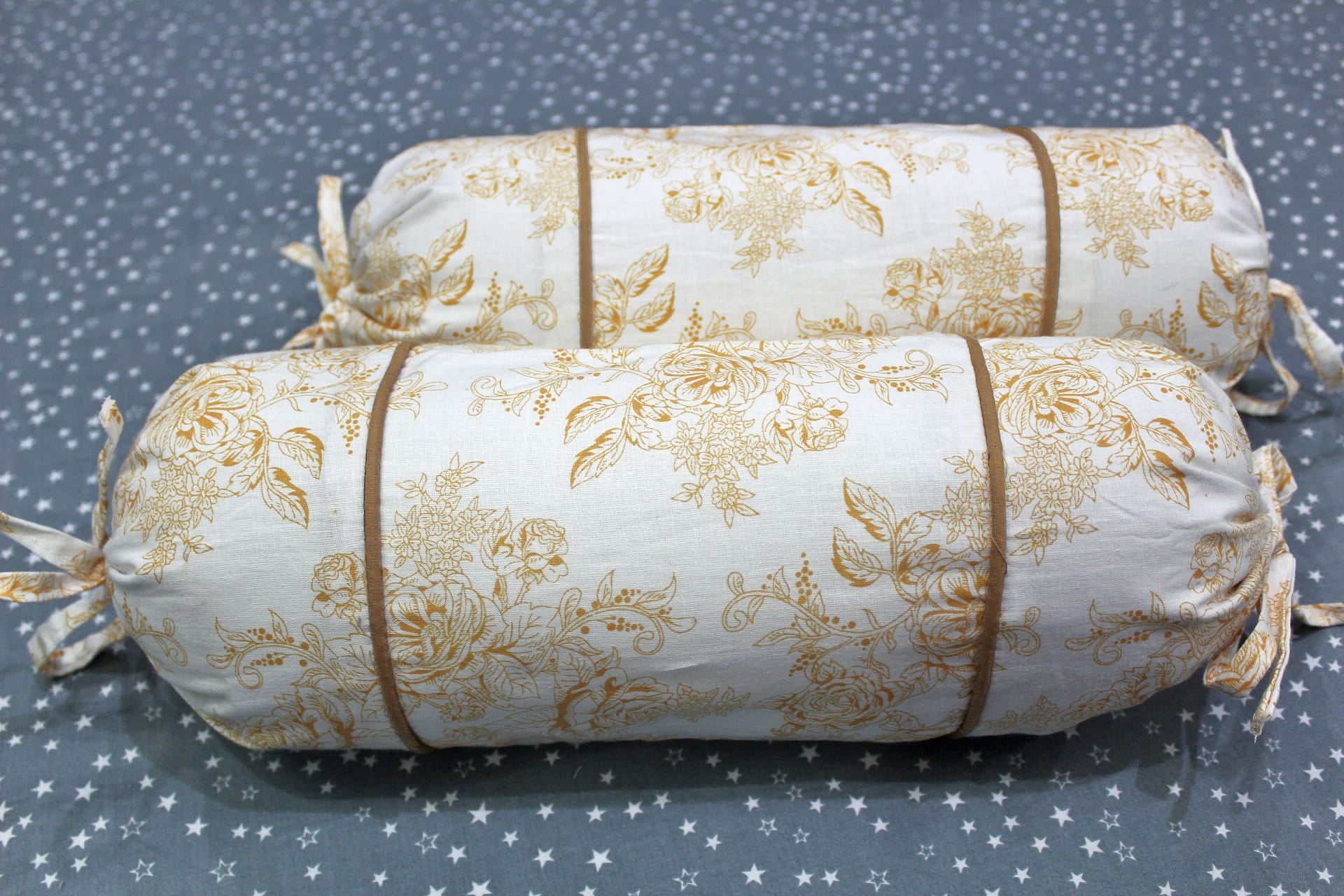 MELANGE 100% Cotton Baby Bolster Cover (with Bolster Insert), Yellow