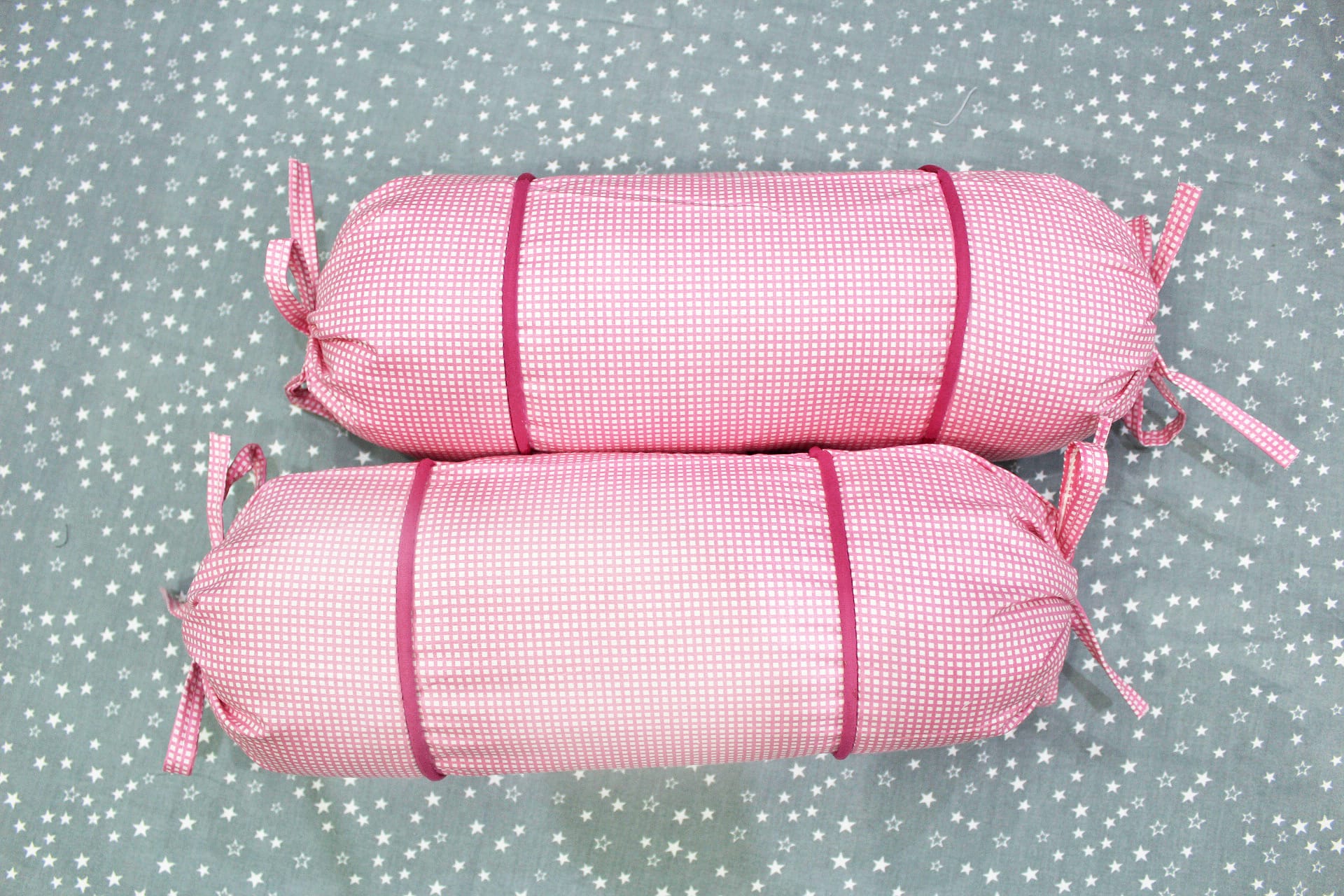 MELANGE 100% Cotton Baby Bolster Cover (with Bolster Insert), Pink