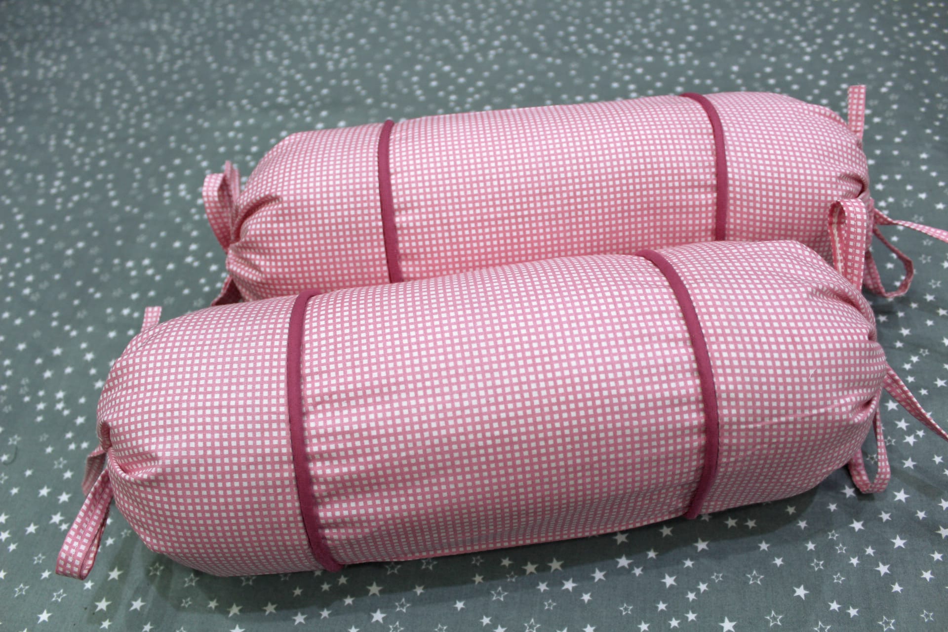MELANGE 100% Cotton Baby Bolster Cover (with Bolster Insert), Pink
