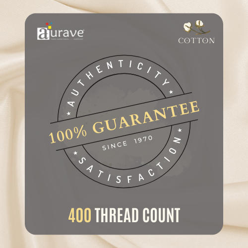 Plain 400 TC Luxurious Cotton Satin Duvet Cover in Cream & Gold online in India