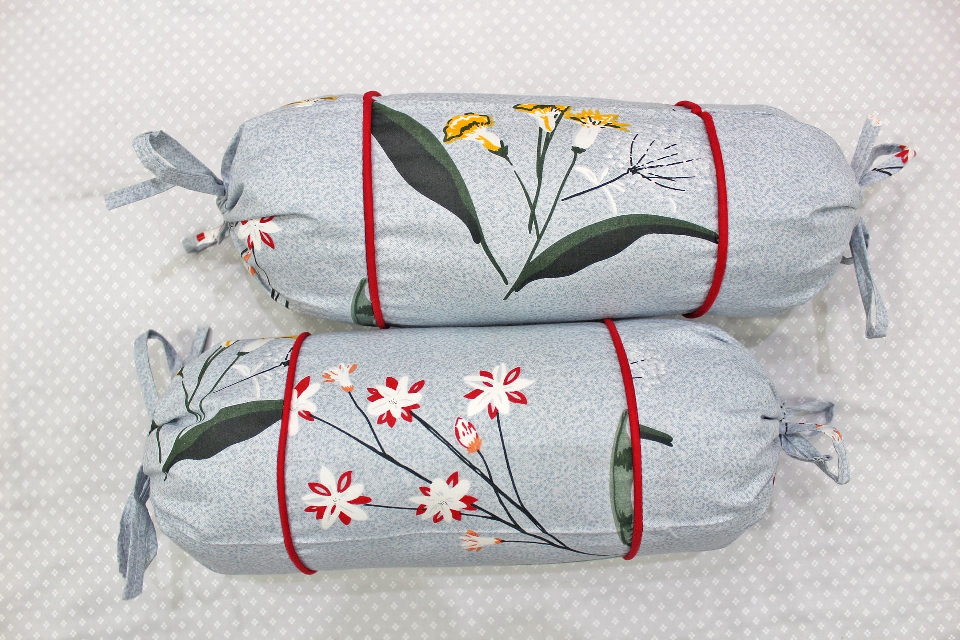 MELANGE 100% Cotton Baby Bolster Cover (with Bolster Insert), Grey