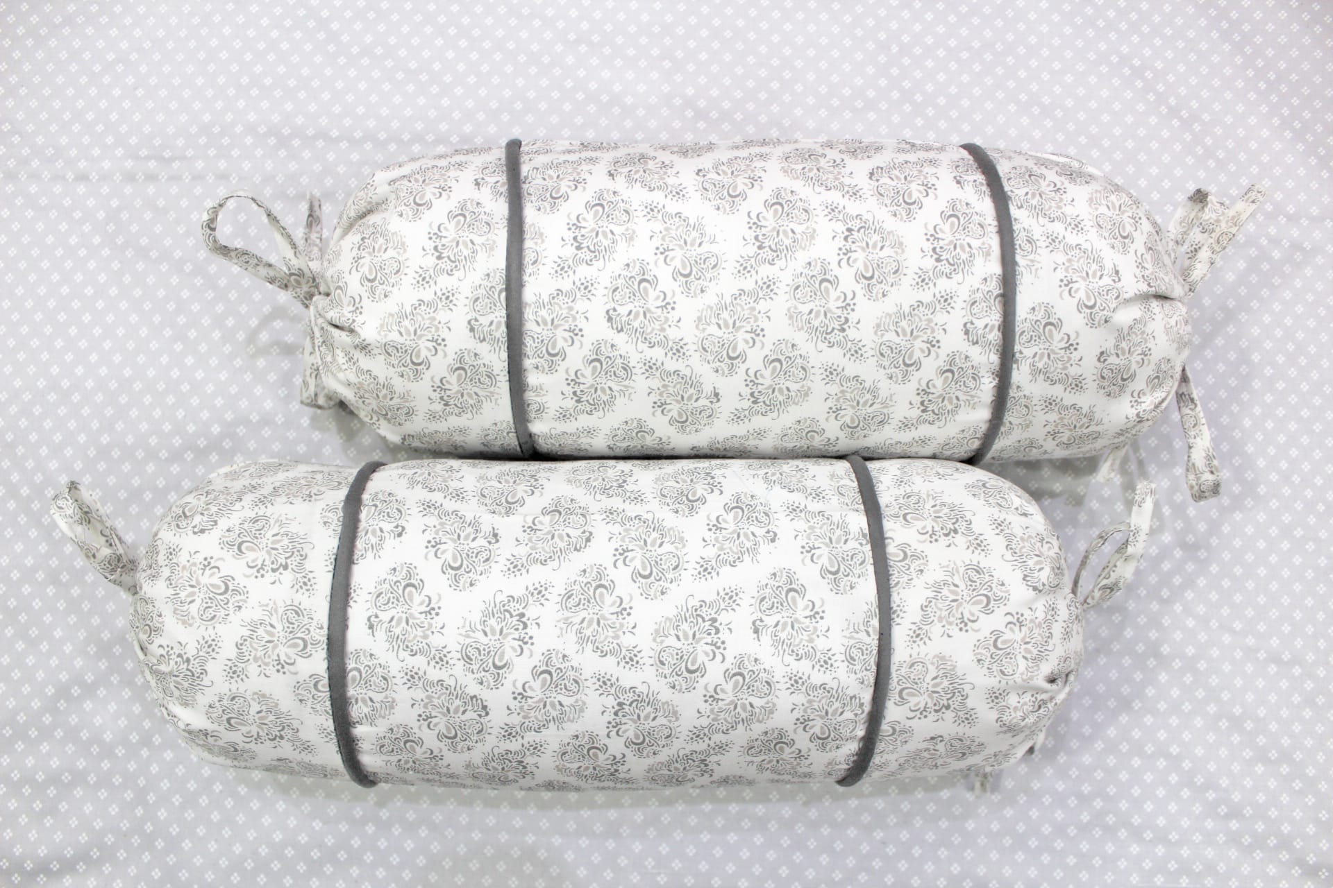MELANGE 100% Cotton Baby Bolster Cover (with Bolster Insert), Grey