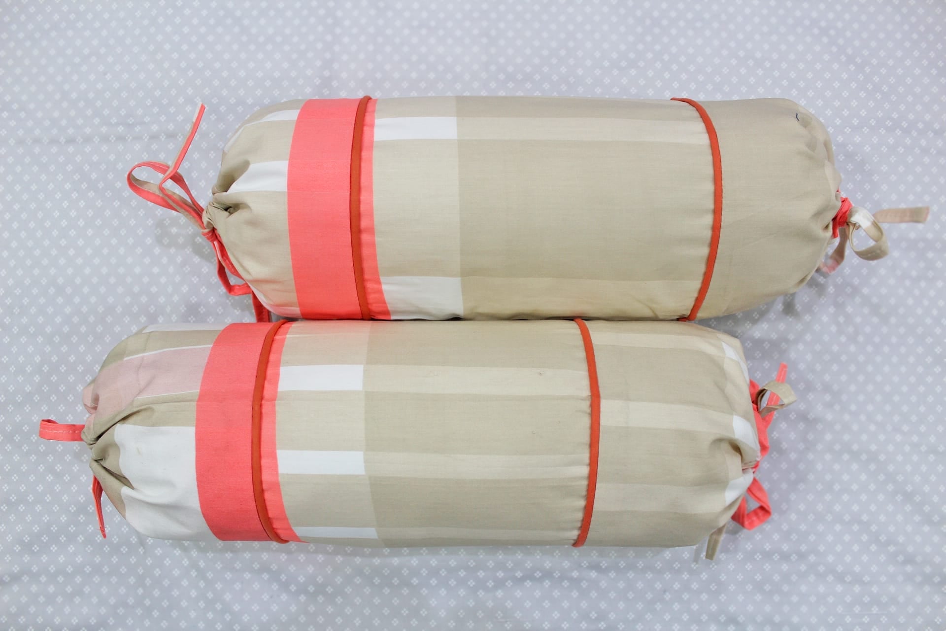 MELANGE 100% Cotton Baby Bolster Cover (with Bolster Insert), Beige