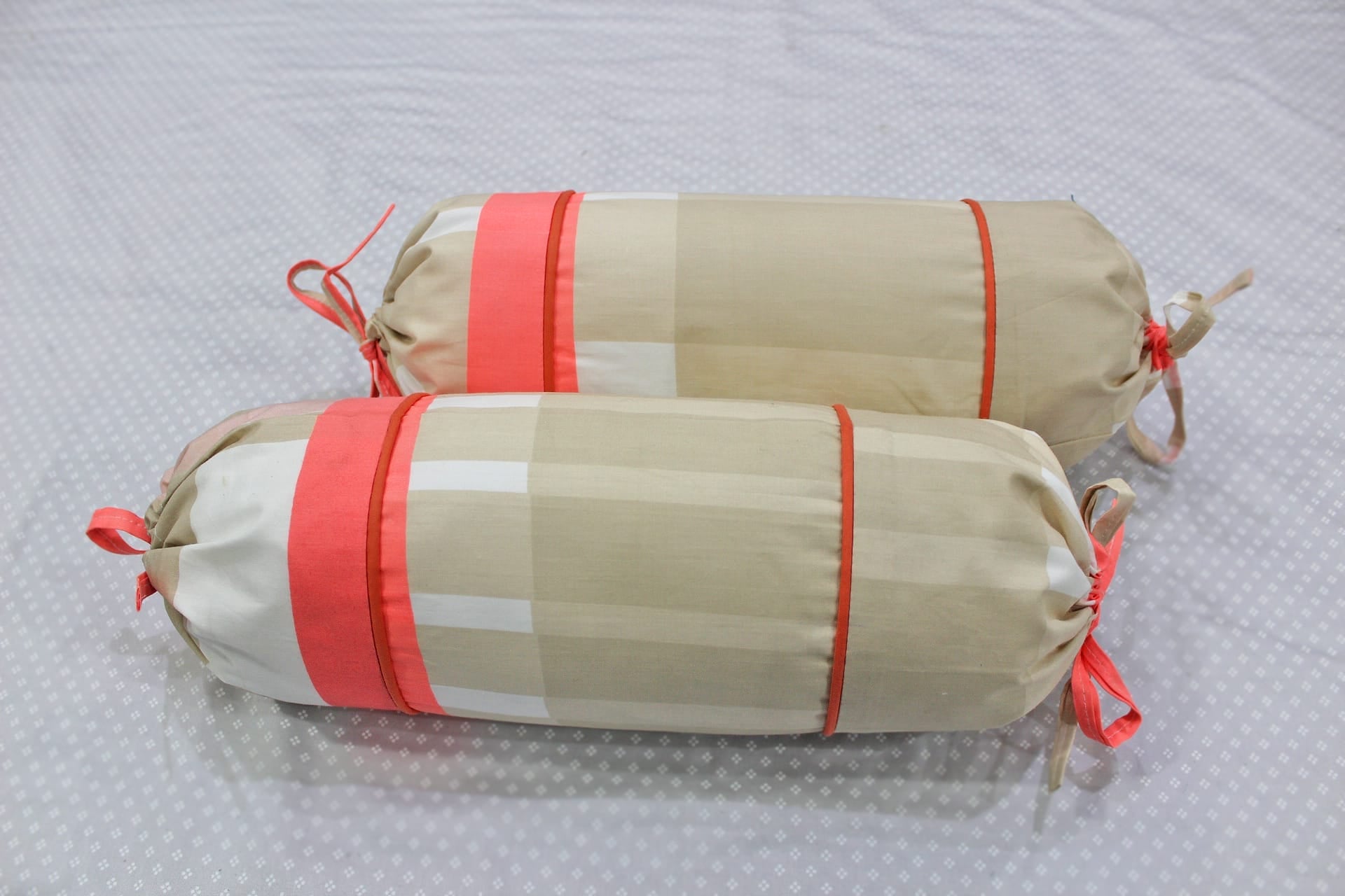 MELANGE 100% Cotton Baby Bolster Cover (with Bolster Insert), Beige
