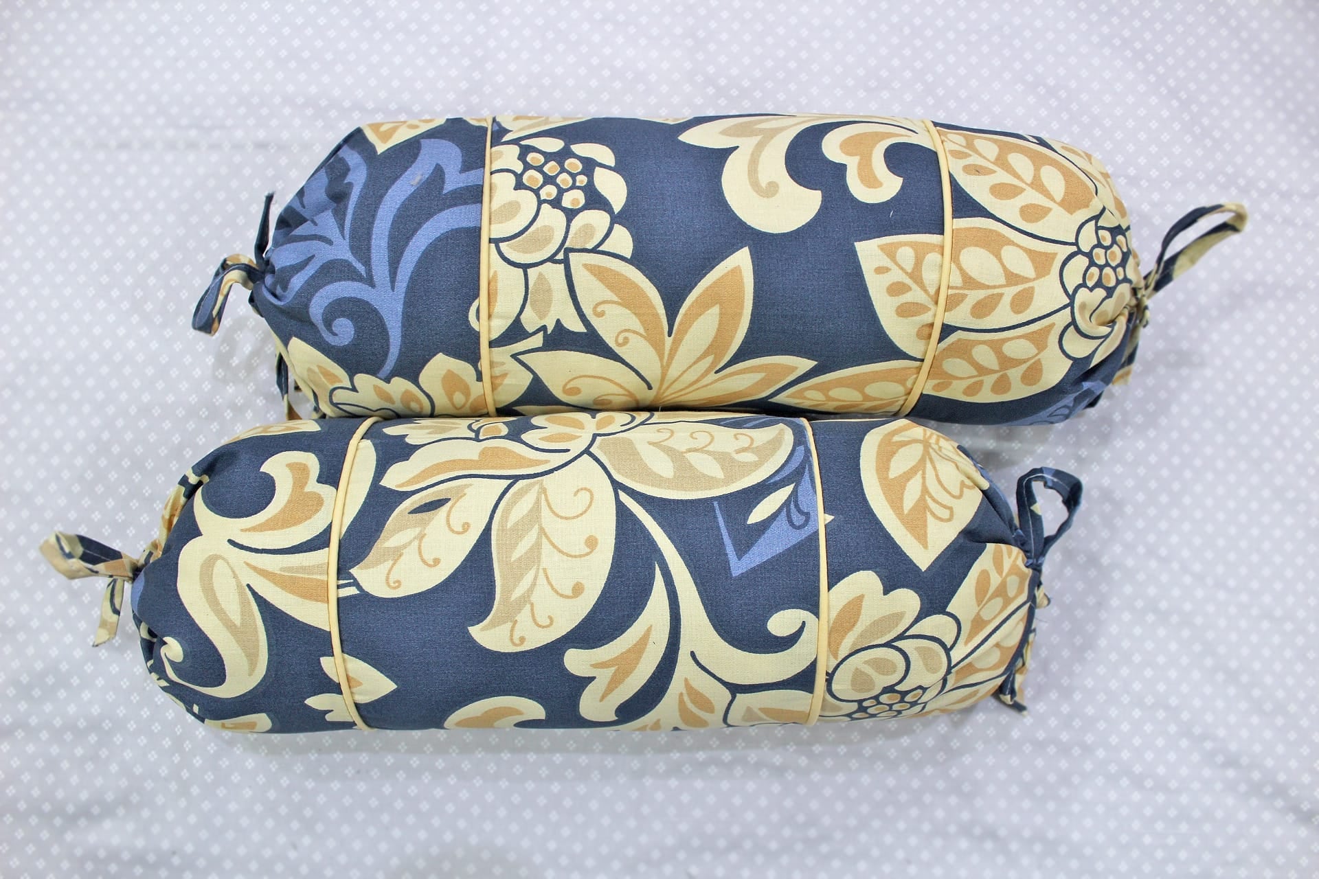 MELANGE 100% Cotton Baby Bolster Cover (with Bolster Insert), Blue
