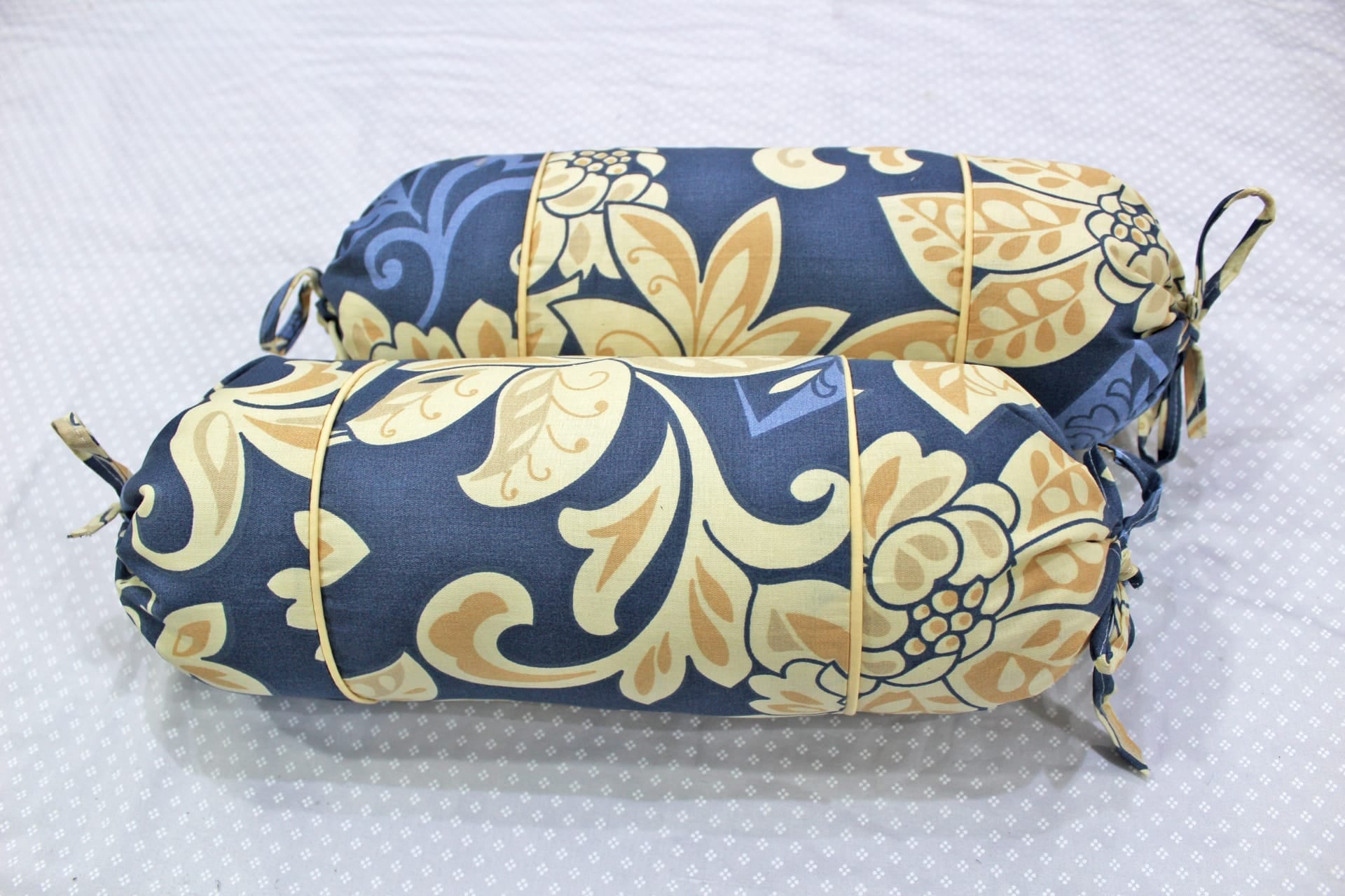 MELANGE 100% Cotton Baby Bolster Cover (with Bolster Insert), Blue