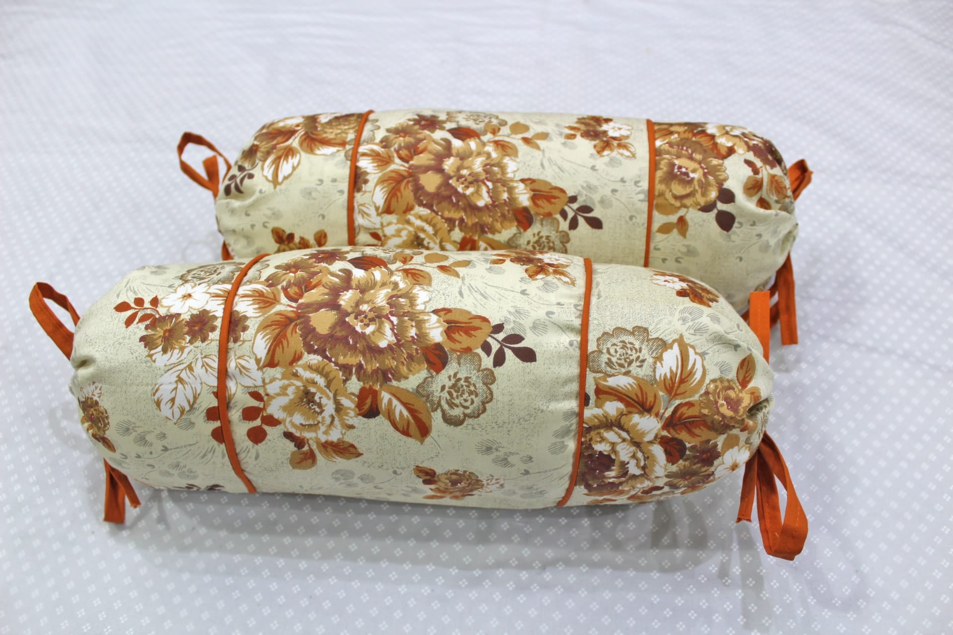 MELANGE 100% Cotton Baby Bolster Cover (with Bolster Insert), Rust