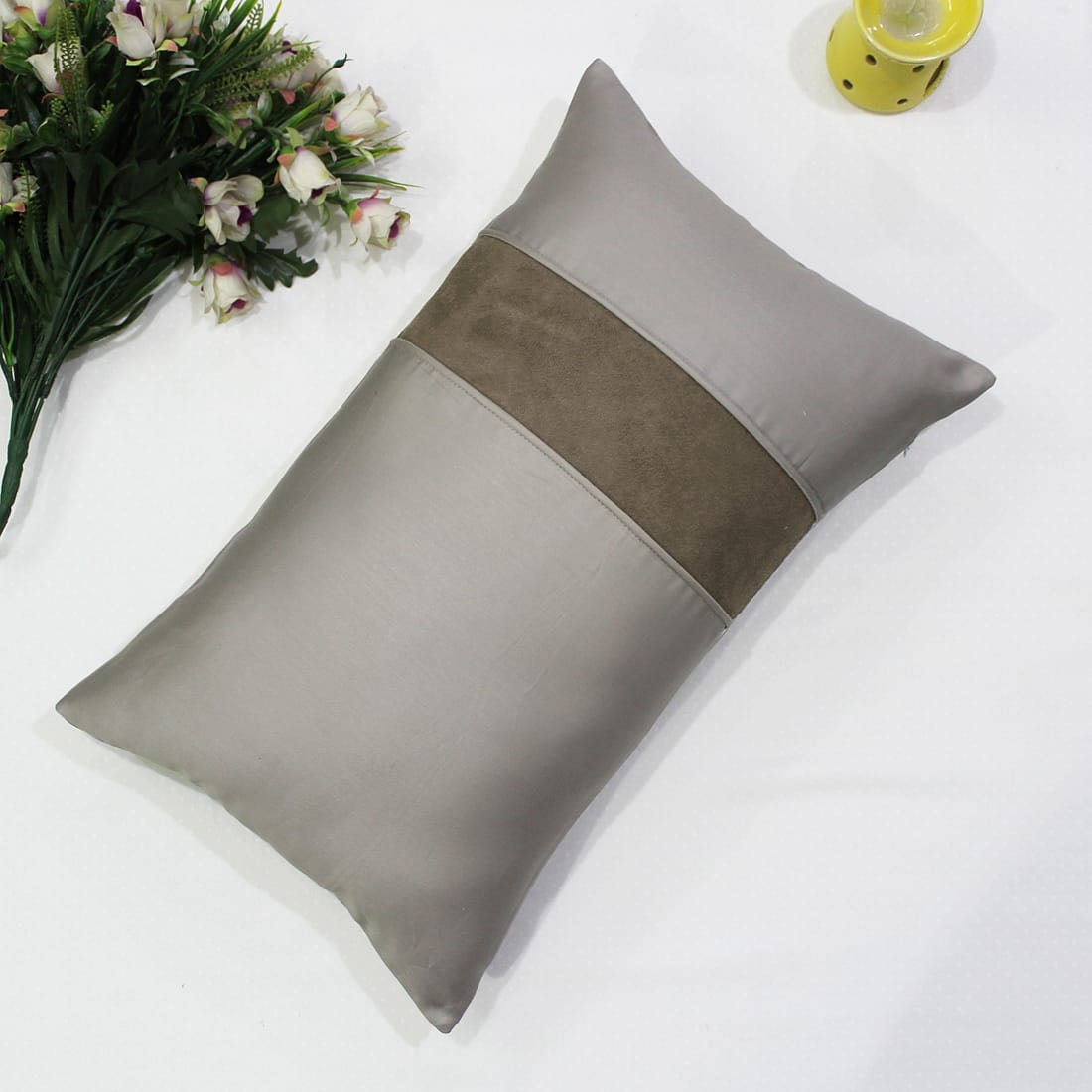 Stylish Cotton Satin Patch Throw/Lumber Pillow Online In India
