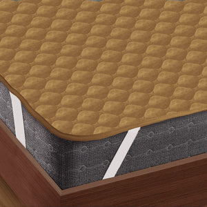 Mustard Elasticated Quilted Water Proof Mattress Protector online in India