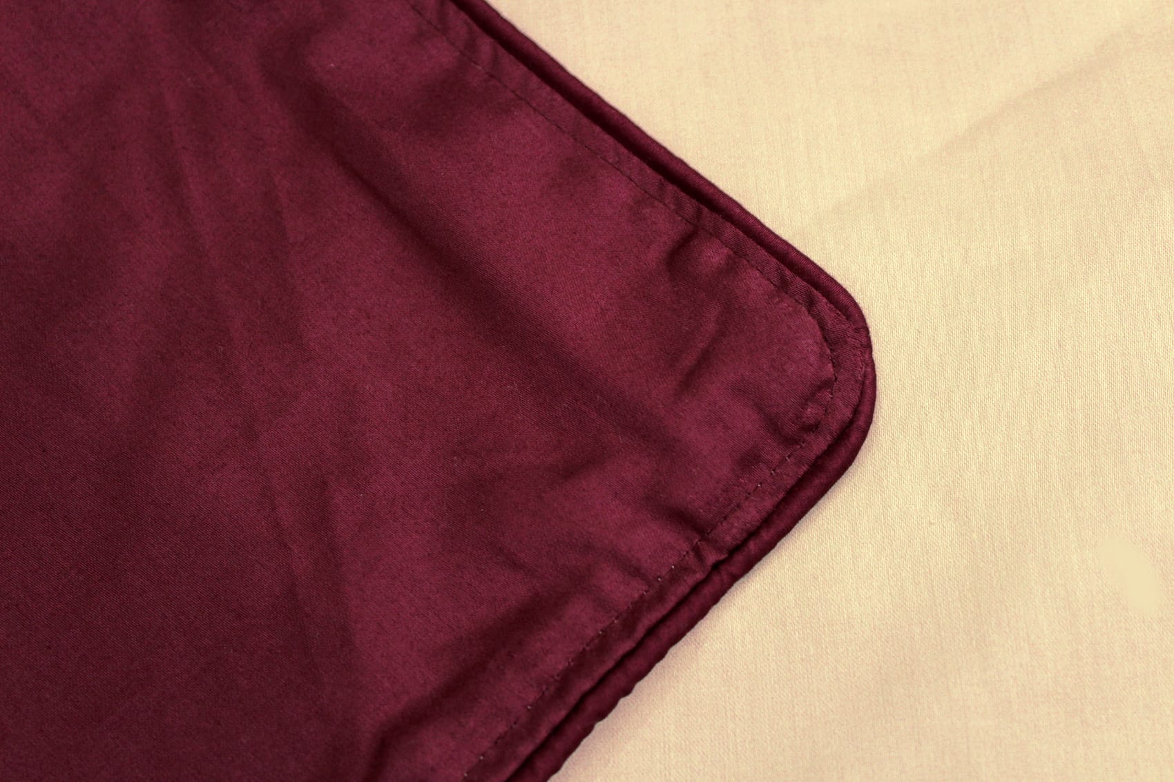 Plain 400 TC Luxurious Cotton Satin Duvet Cover in Burgundy and Beige online in India