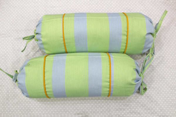 MELANGE 100% Cotton Baby Bolster Cover (with Bolster Insert), Green