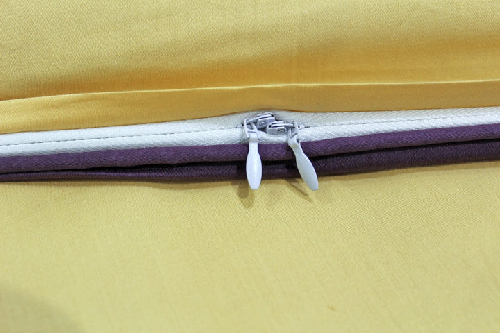 Soft Plain 400 TC Luxurious Cotton Duvet Cover In Gold & Purple Online At Best Prices