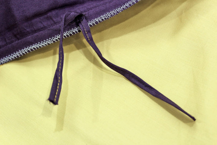 Soft Plain 400 TC Luxurious Cotton Duvet Cover In Gold & Purple Online At Best Prices
