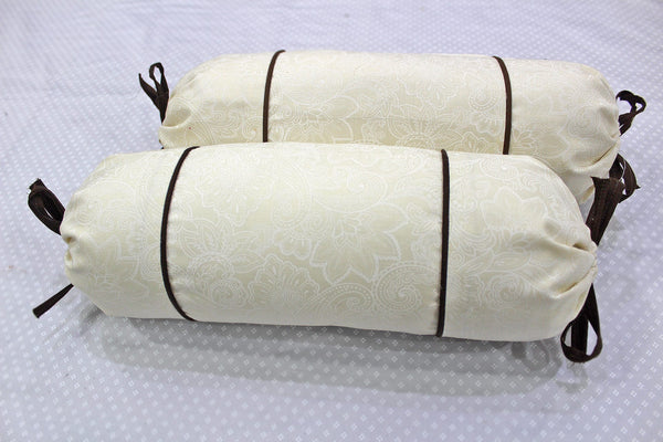 MELANGE 100% Cotton Baby Bolster Cover (with Bolster Insert), Beige