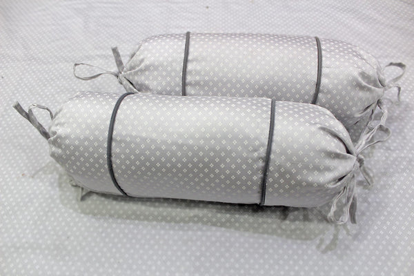 MELANGE 100% Cotton Baby Bolster Cover (with Bolster Insert), Grey