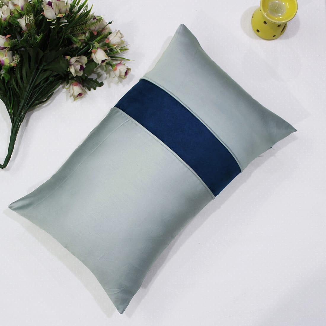Stylish Cotton Satin Patch Throw/Lumber Pillow Online In India