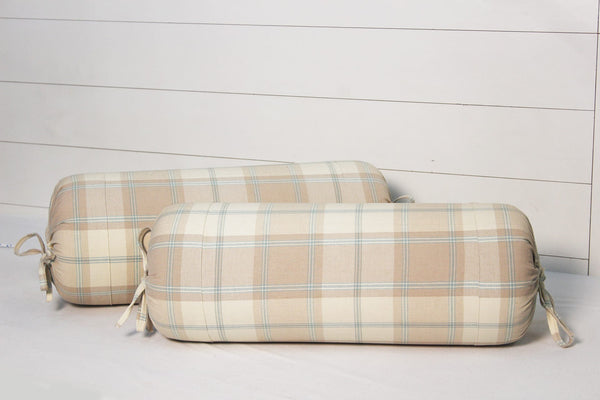 Stylish Stripes Woven Cotton Bolster Cover set (2 Pcs) online in India