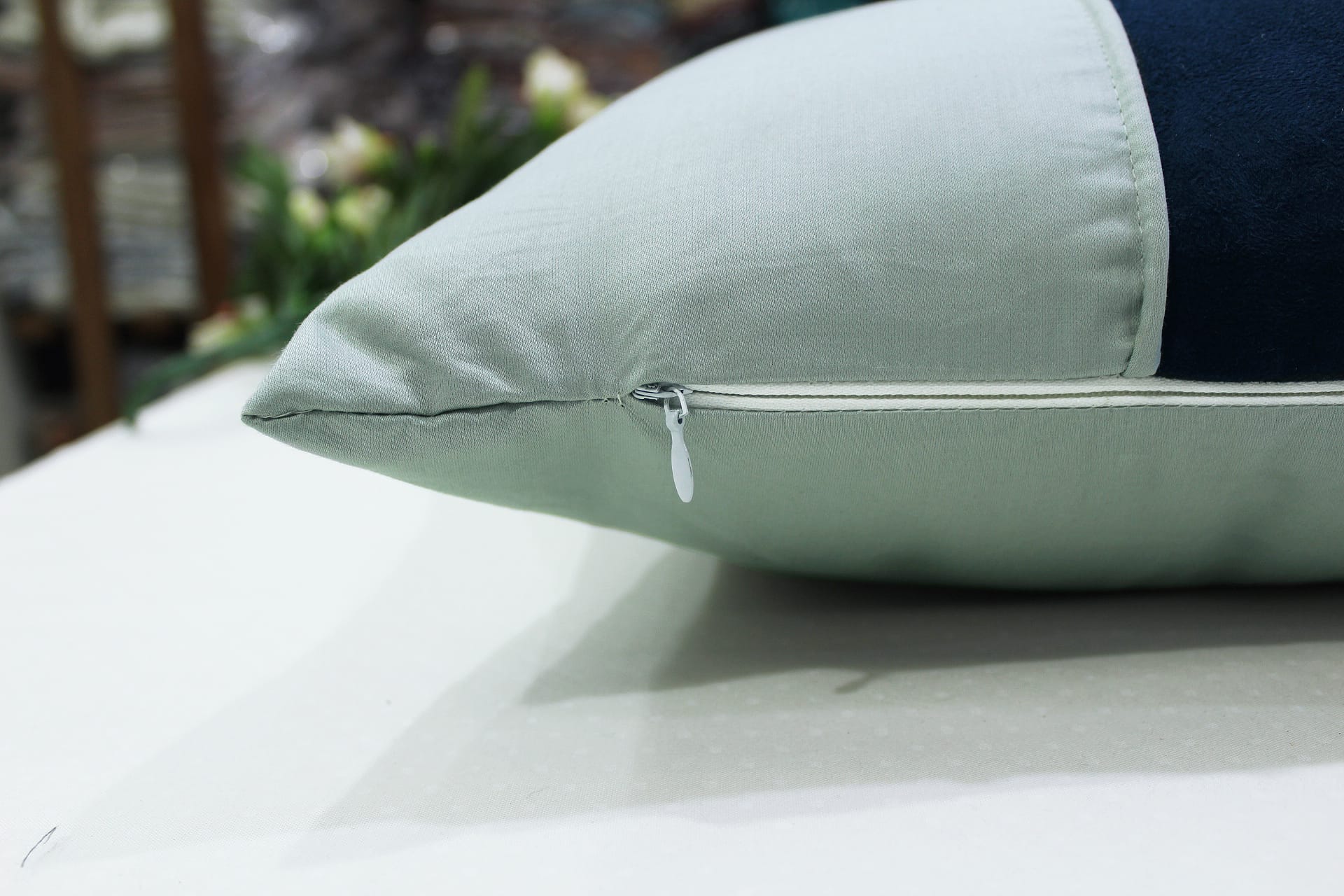 Stylish Cotton Satin Patch Throw/Lumber Pillow Online In India