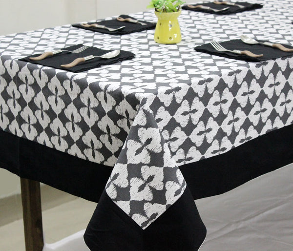 Alpha Grey Woven Cotton Abstract Table Cover(1 Pc) online in India