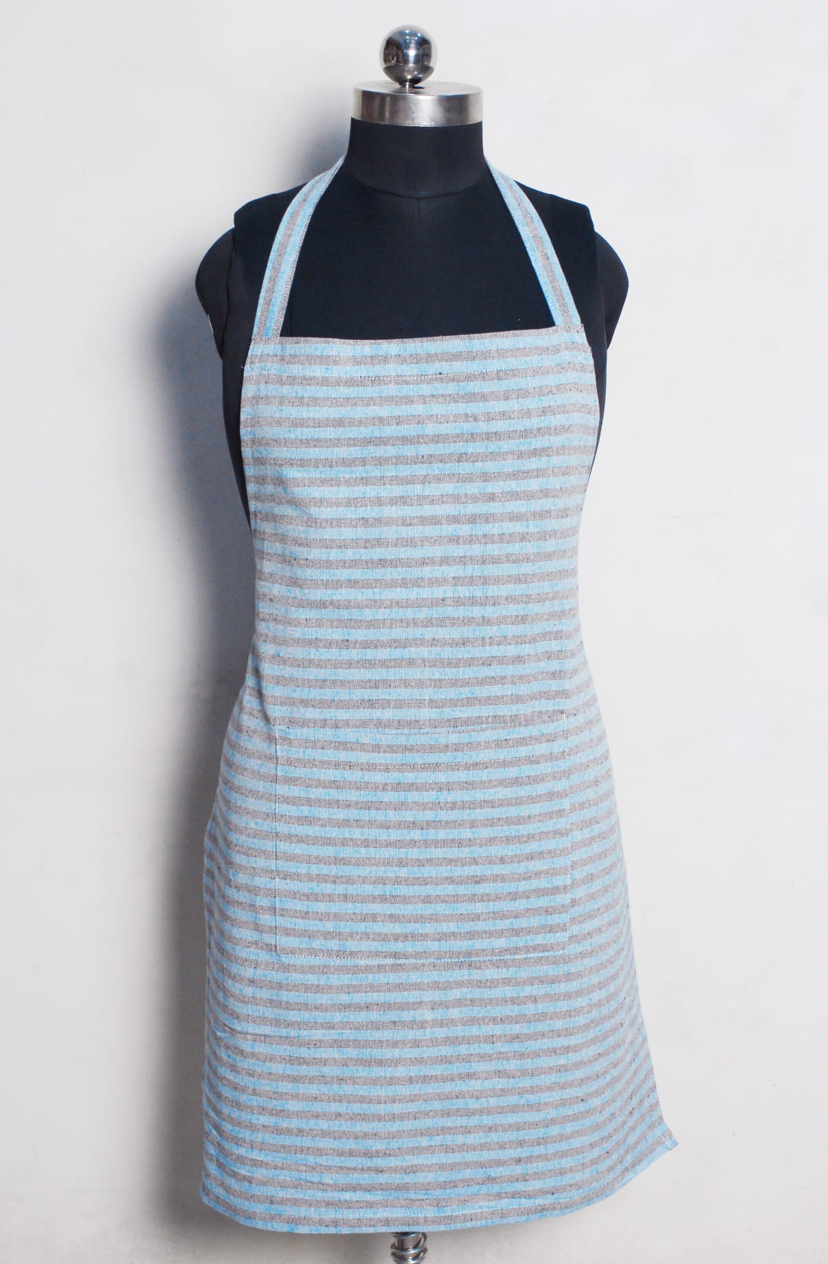 Alpha T- Blue Stripe Cotton Kitchen Apron(1 Pc) online in India