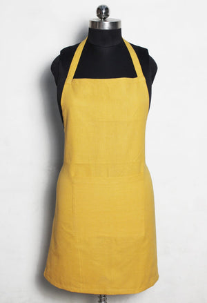 Alpha Yellow Plain Cotton Kitchen Apron(1 Pc) online in India