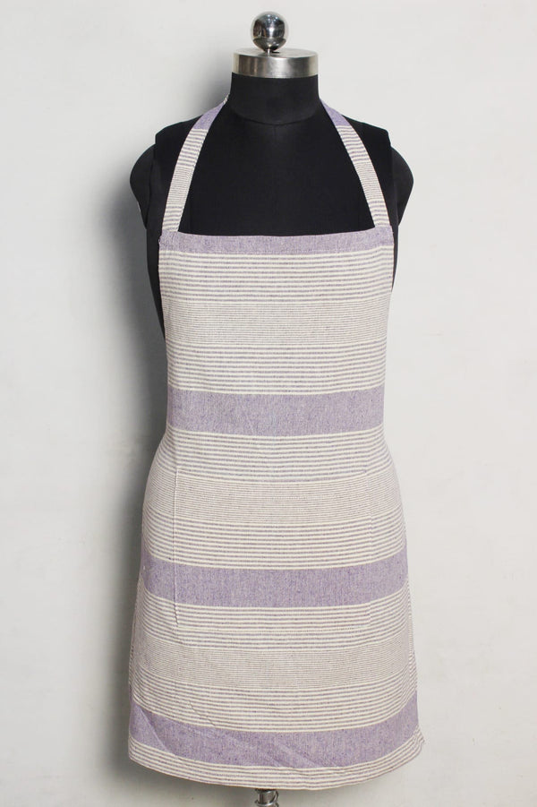 ALPHA Cotton Stripe 1 Pc Kitchen Apron - Purple