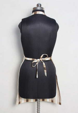 Alpha Brown Stripe Cotton Kitchen Apron(1 Pc) online in India