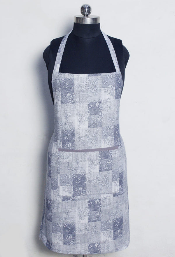 Alpha Grey Abstract Cotton Kitchen Apron(1 Pc) online in India