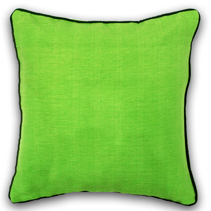 Soft Woven Corded Stripe Cotton Cushion Cover Set in Flouroscent Green online (1Pc)
