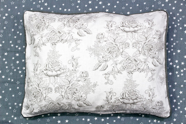 MELANGE 100% Cotton Baby Pillow Cover (with Pillow Insert), Grey