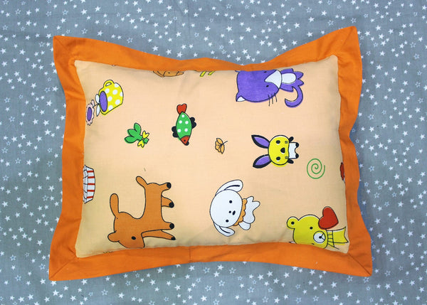 MELANGE 100% Cotton Baby Pillow Cover (with Pillow Insert), Orange