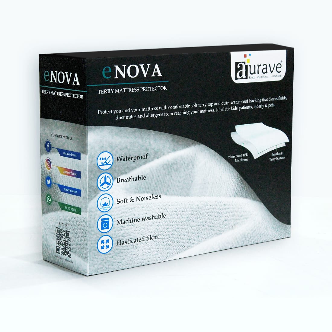 Maroon Water Proof Terry Mattress Protector online at best prices
