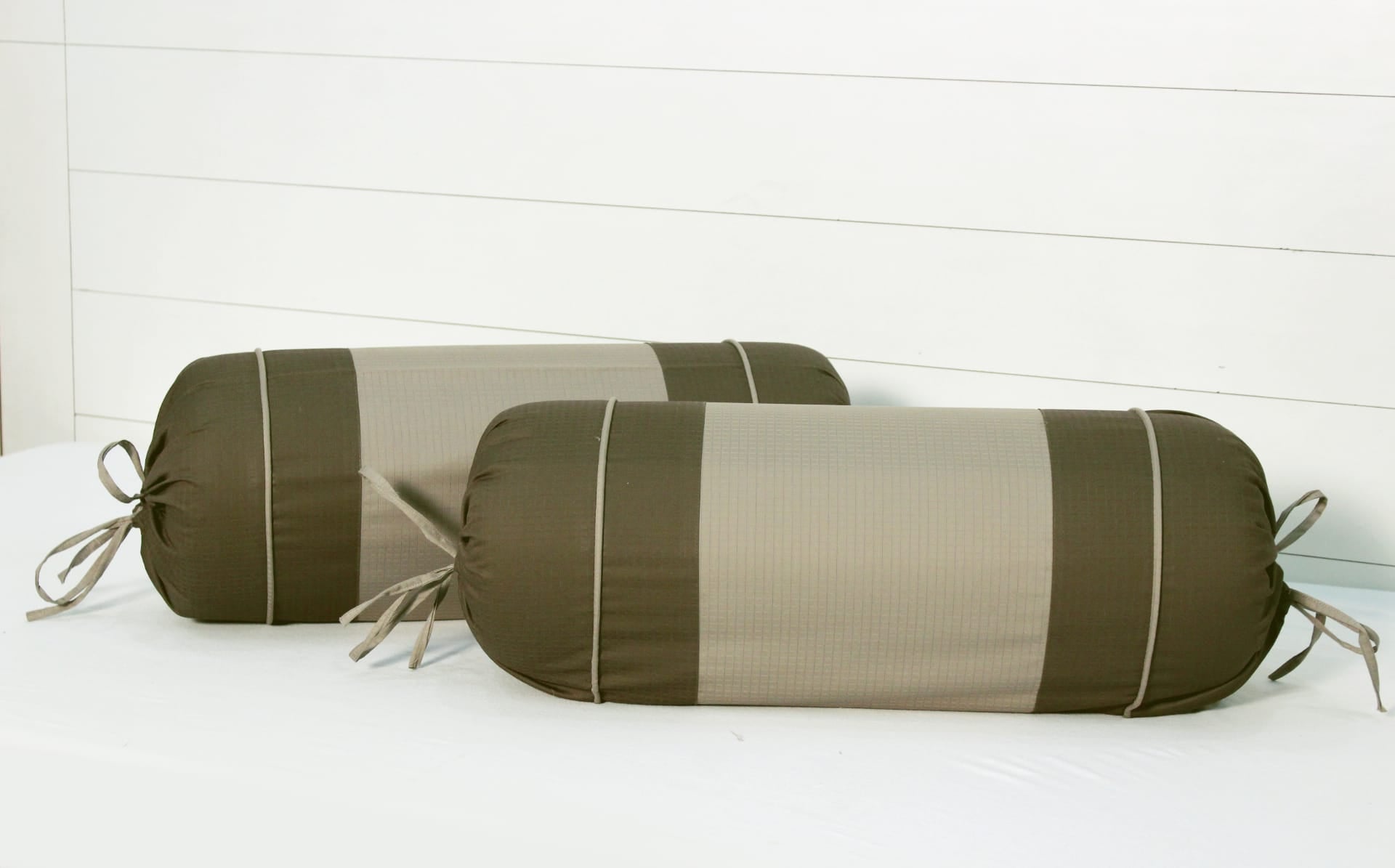 Soft Textured Cotton Bolster Cover Set in Brown online - 2Pcs 
