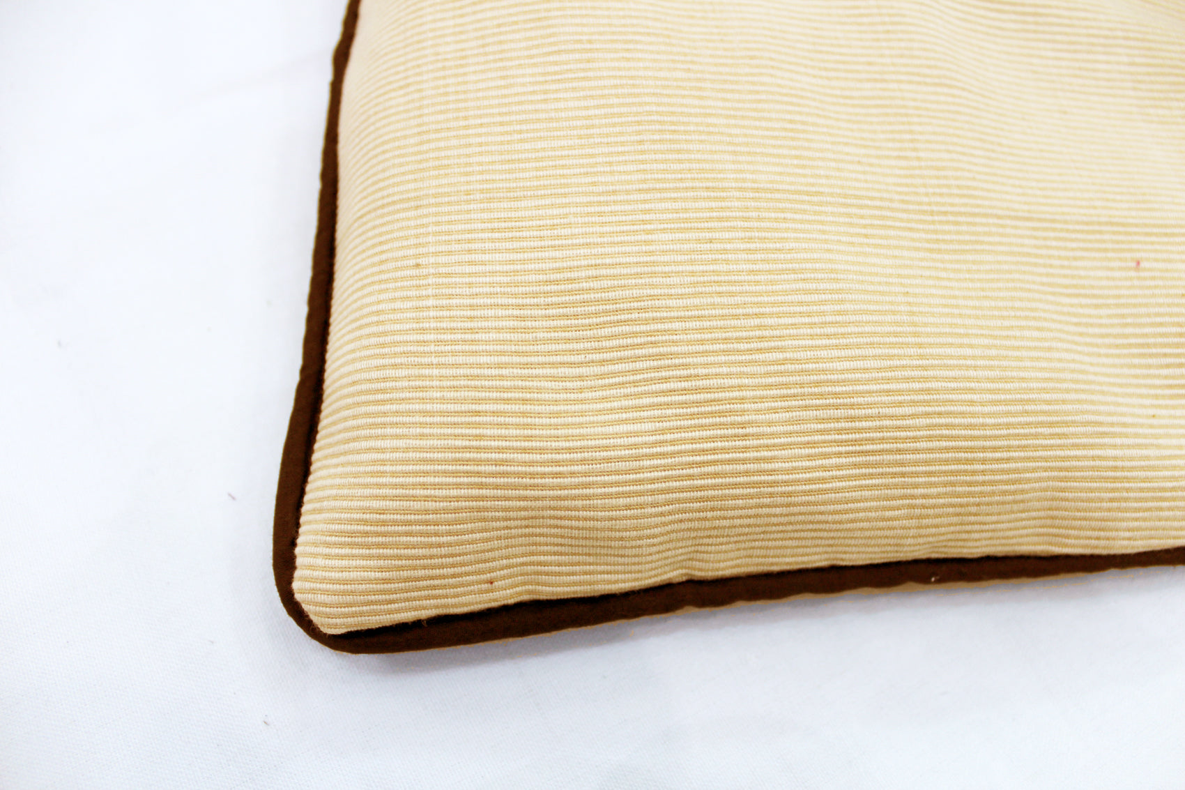Soft Woven Corded Stripe Cotton Cushion Cover Set in Beige online (1Pc)