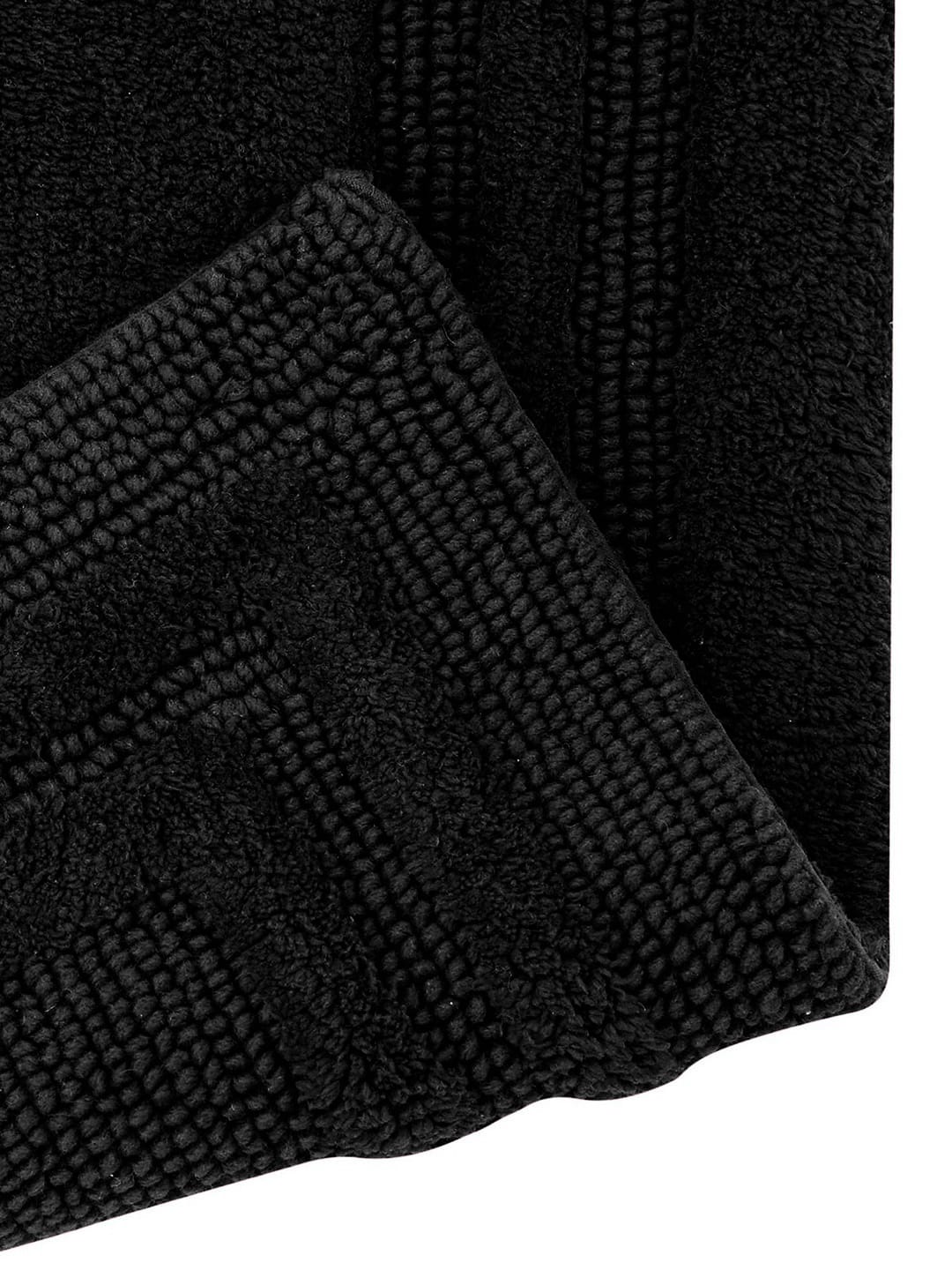 Non Slip Luxury Reversible Cotton Bathmat In Black Online At Best Prices