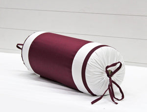 400 TC Luxurious Cotton Satin Bolster Cover Set in Burgundy -2Pcs