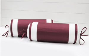 400 TC Luxurious Cotton Satin Bolster Cover Set in Burgundy -2Pcs