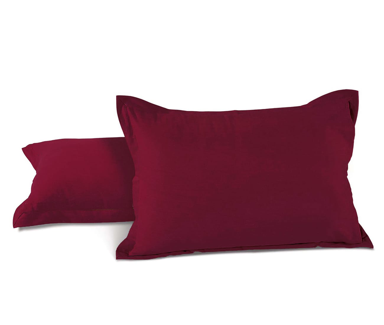 Soft 210 TC Plain Cotton Pillow Cover Set In Burgundy Online In India(2 Pcs)