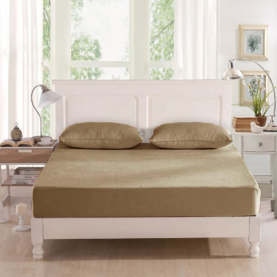 Camel Brown Water Proof Terry Mattress Protector online at best prices