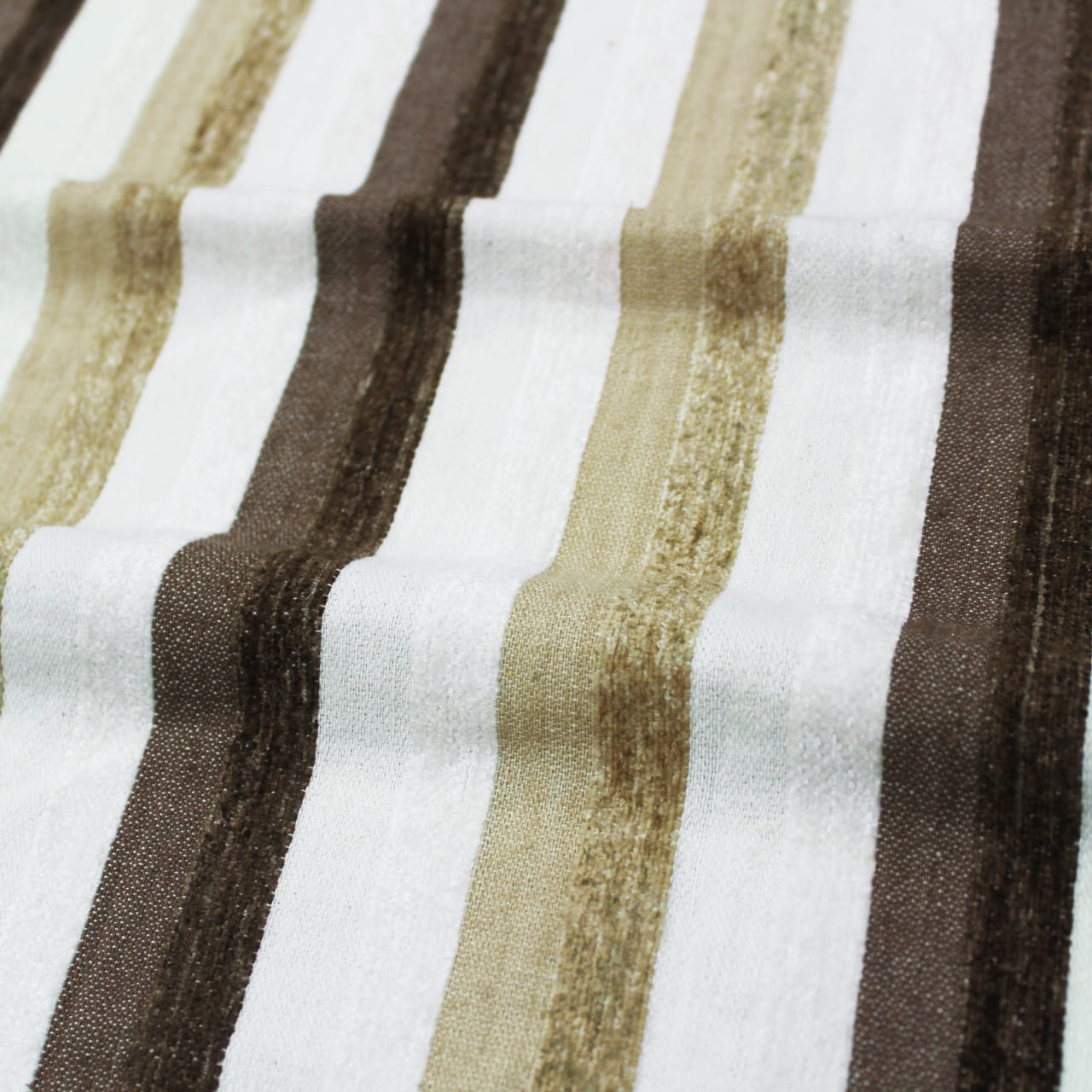 Alpha Coffee & Brown Woven Cotton Stripes Table Cover(1 Pc) online in India