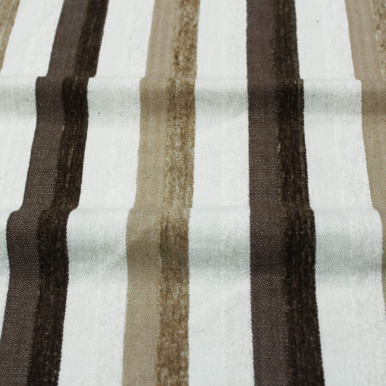 Alpha Coffee & Brown Woven Cotton Stripes Table Cover(1 Pc) online in India