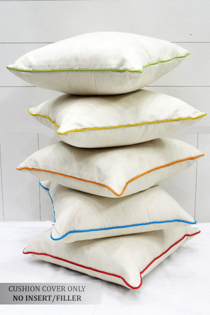 Soft Suede Velvet Cushion Cover Set in Cream online in India(5 Pcs)