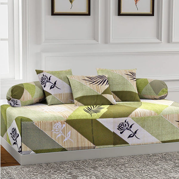 Sofe Handloom Print Cotton Flare Diwan Set(6 Pcs) online in India