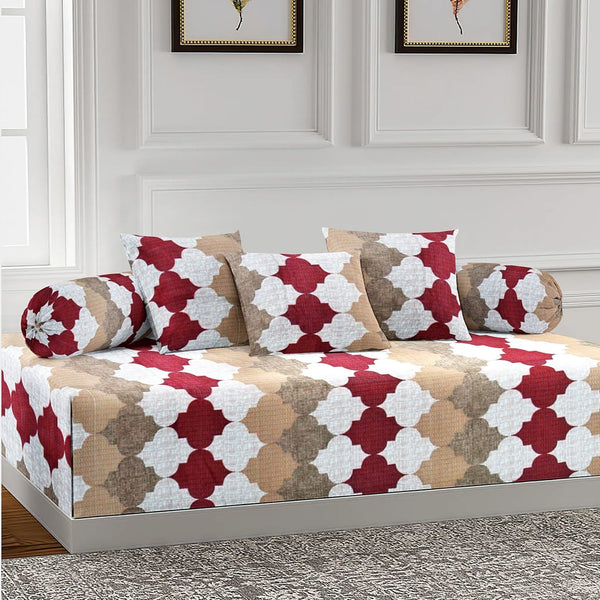 Printed Handloom Cotton Flare 6 Pcs Diwan Set