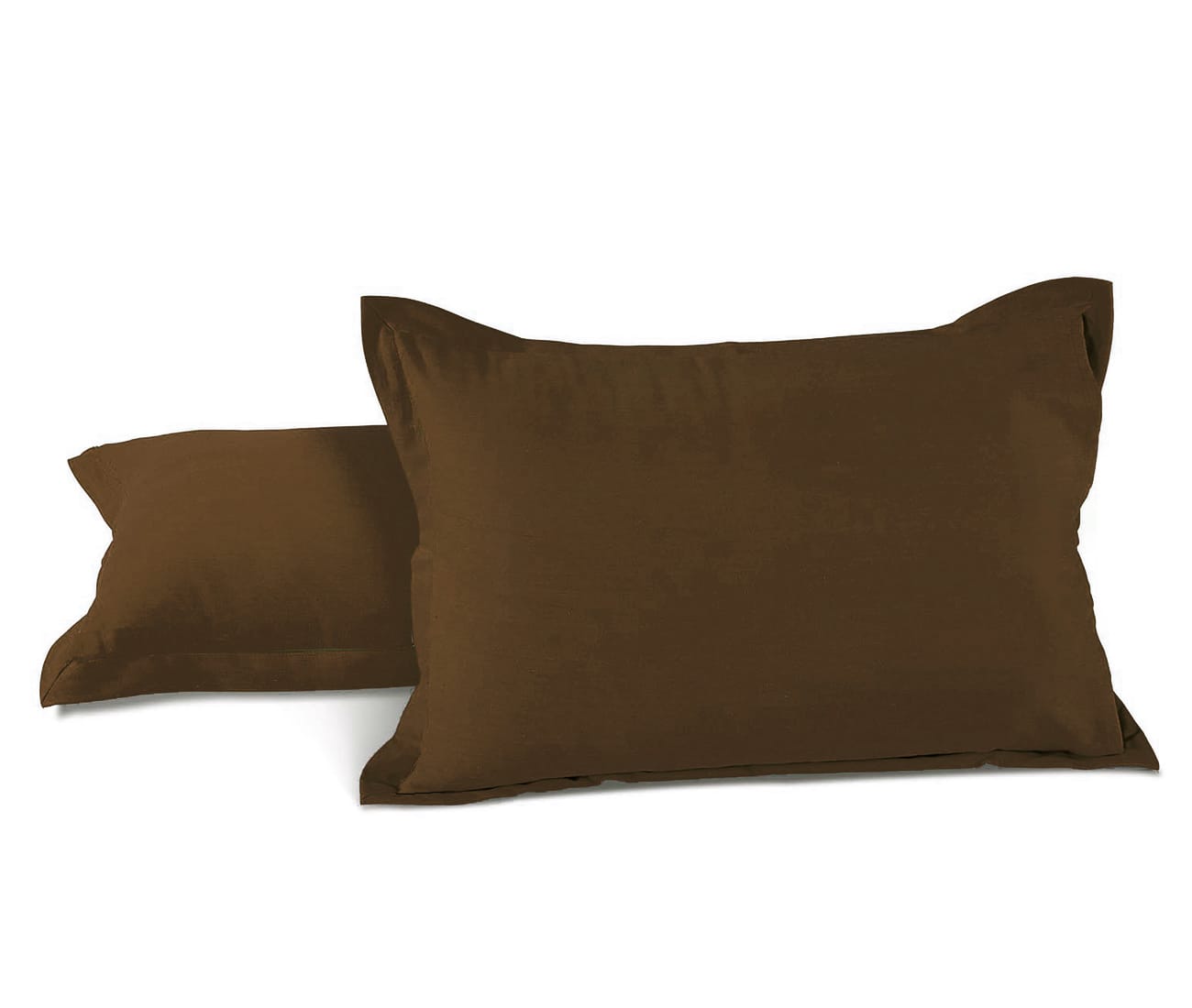 Soft 210 TC Plain Cotton Pillow Cover Set In Coffee Brown Online In India(2 Pcs)