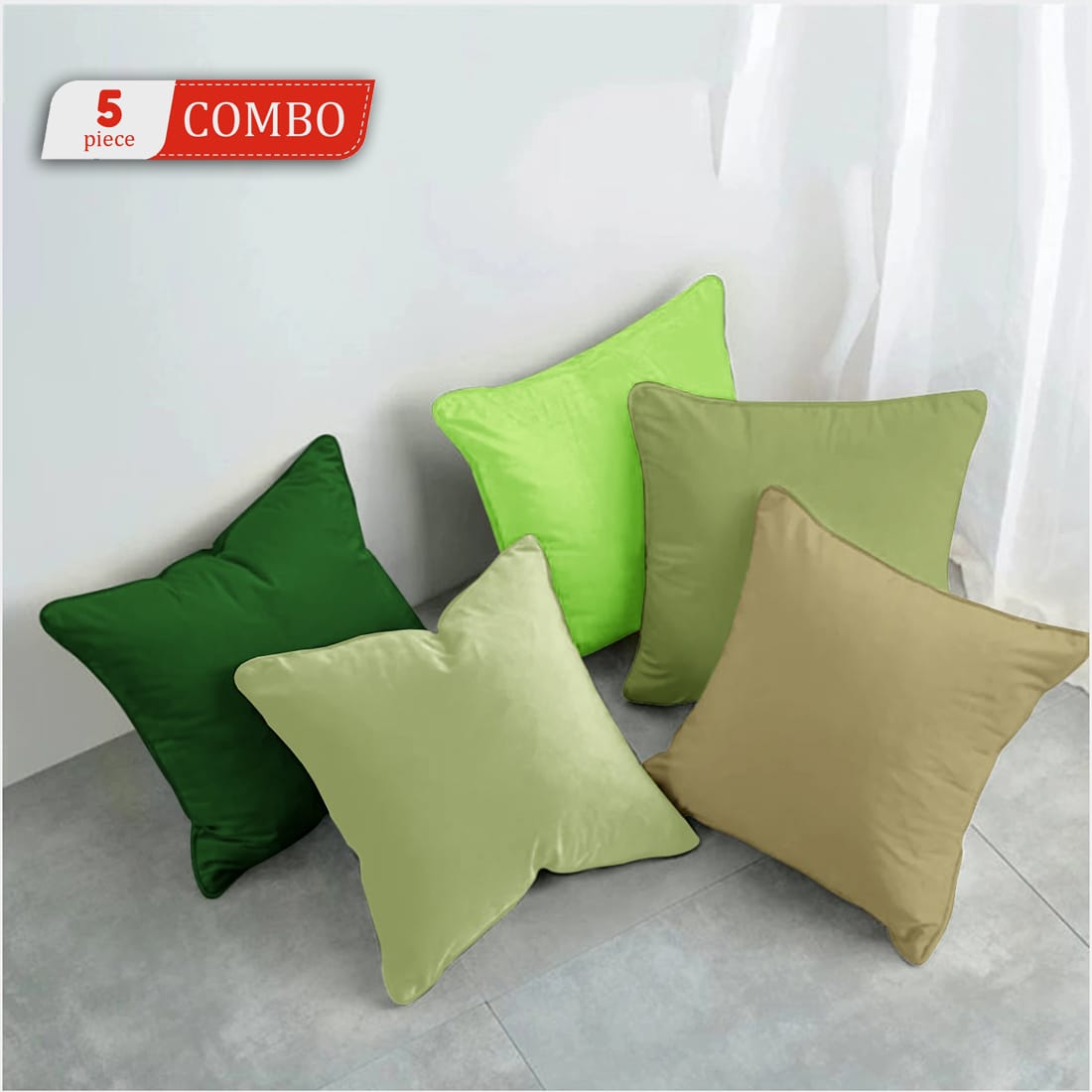 Cotton Decorative 5 Pcs Cushion Cover Set