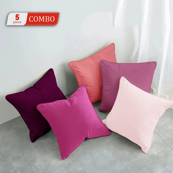 Plain Cotton Decorative Cushion Cover 5 Pcs online at best prices