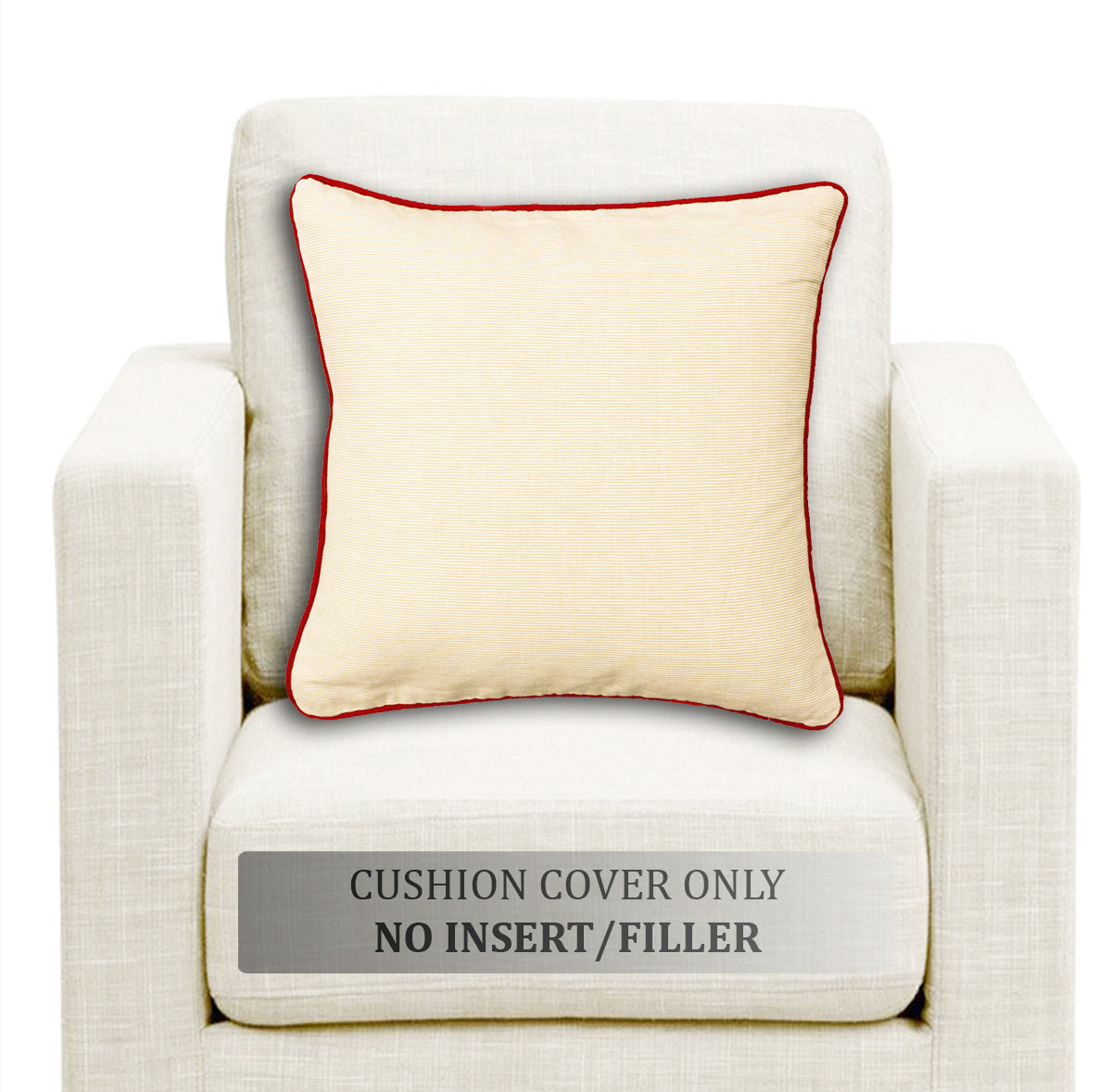 Soft Woven Corded Stripe Cotton Cushion Cover Set in Sand online (1Pc)