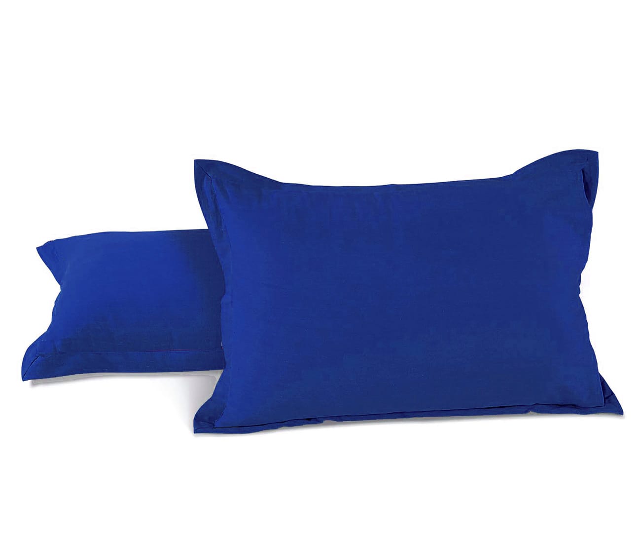 Soft 210 TC Plain Cotton Pillow Cover Set In Marine Blue Online In India(2 Pcs)